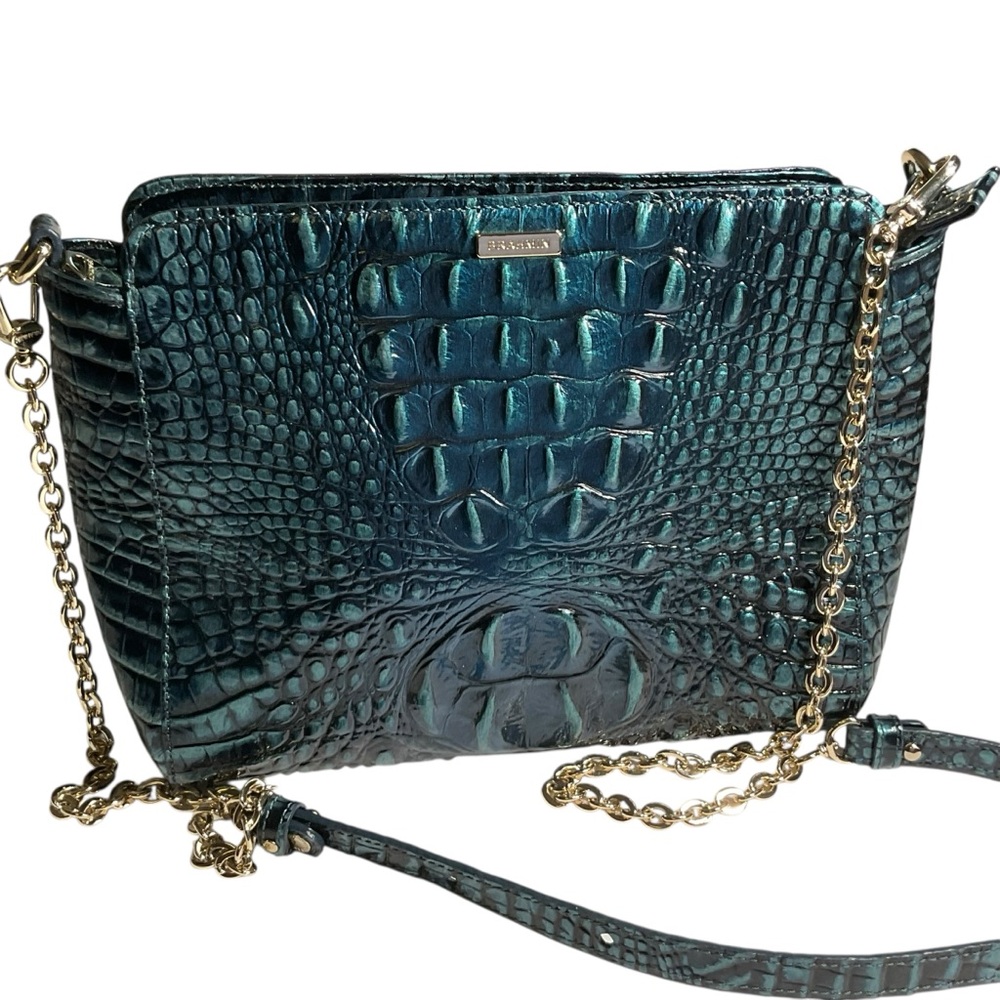 Stunning Brahmim original release verdigris Carrie Crossbody w/ rare chain strap
